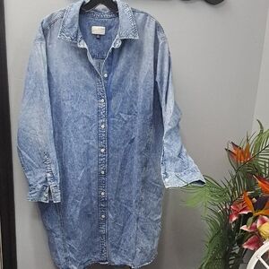 Universal Thread Blue Denim Shirt Dress With Pockets Size XXL